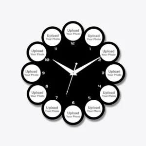 12 Circle Photos Acrylic Photo Wall Clock